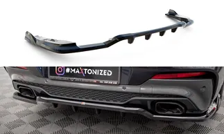 Maxton Design Central Rear Splitter W/Vertical Bars For G02 BMW X4 M-Pack - V2